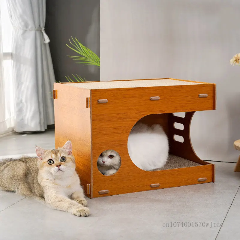 1PC Pet piegādēm, kaķu rotaļlietas, masīvkoka ilgi laukumā kaķis ligzdu noņemams gofrētā papīra kaķi nulles valdes kaķis gultā visu sezonu