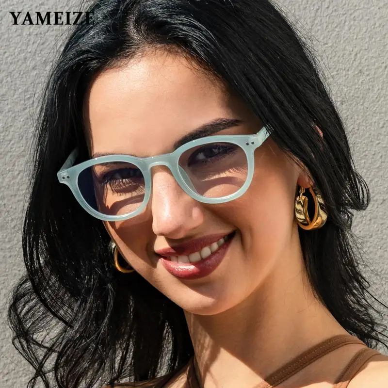 YAMEIZE Anti-Zilā Starojuma Brilles Ultravieglajiem Vīriešu un Sieviešu Modes Zilā Gaisma Pretbloķēšanas Āra Retro Apaļā Rāmja Brilles Studentiem