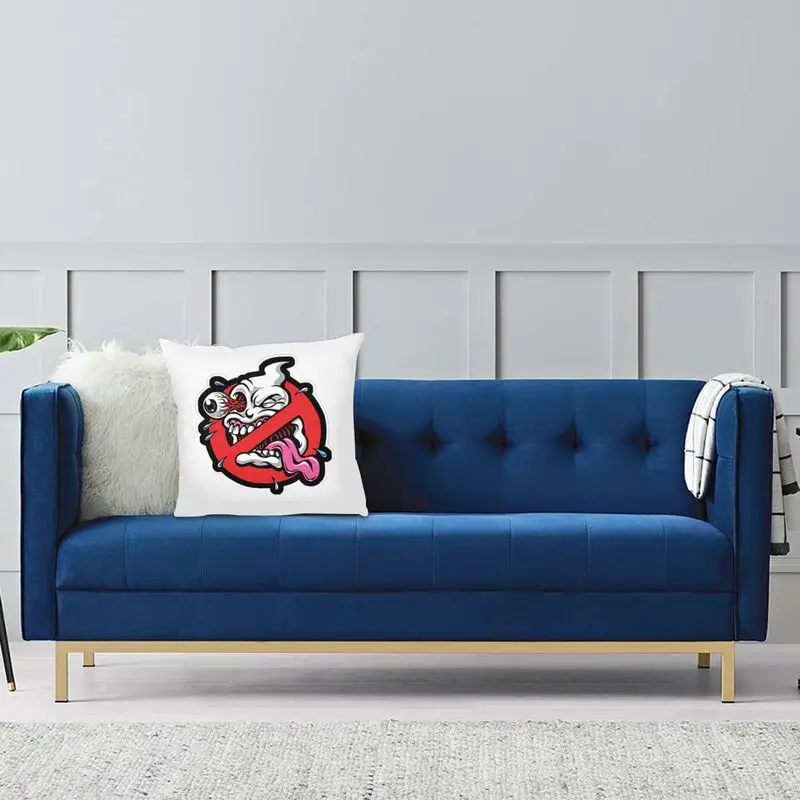 Ghostbusters Logo Mest Spilvens Dekori Mājas Bērniem Cute Karikatūra Ziemeļvalstu Gaisa Spilvena Vāka Laukumā Samta Auduma Spilvendrāna Par Dīvānu