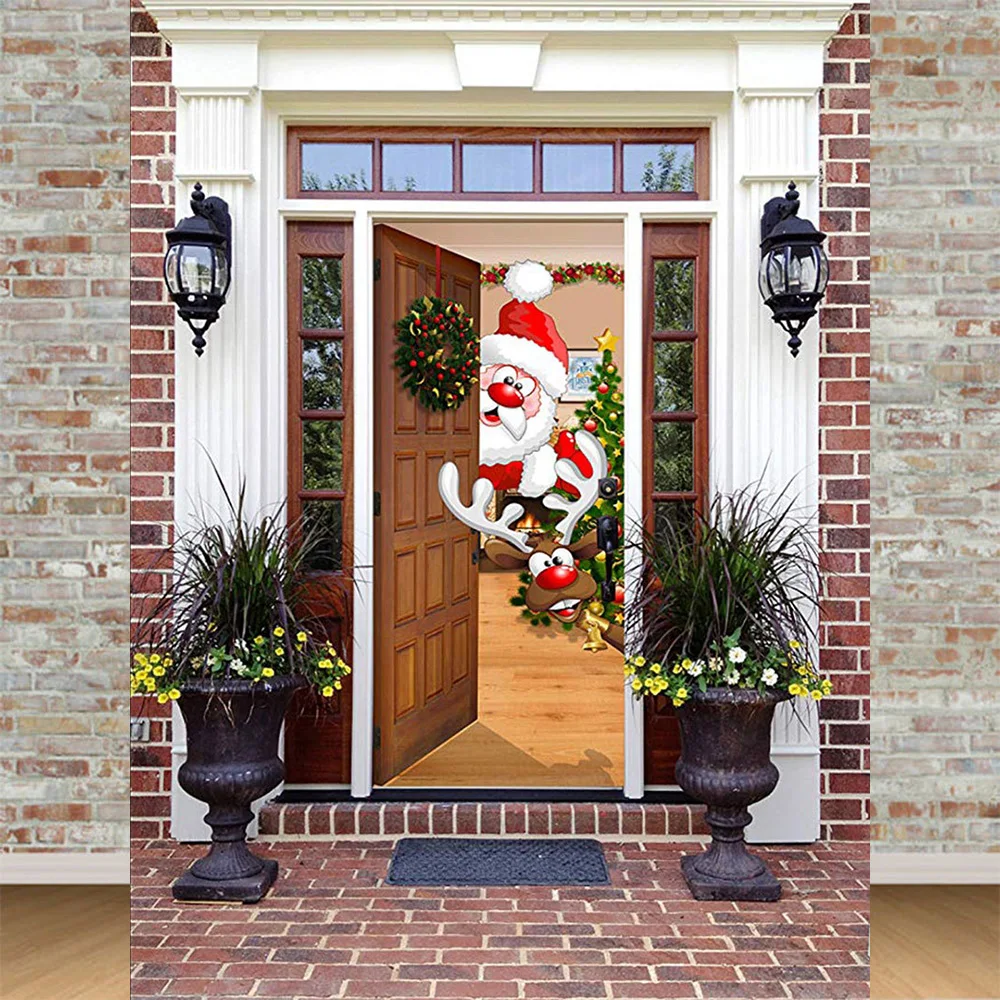 Ziemassvētku Laipni Durvju Apdare Plakātu Ziemassvētku Bildītes Mājas Dekori Dzīvojamā Istaba Bērnu Istabas