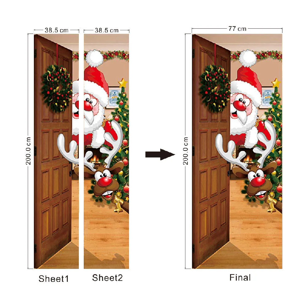 Ziemassvētku Laipni Durvju Apdare Plakātu Ziemassvētku Bildītes Mājas Dekori Dzīvojamā Istaba Bērnu Istabas