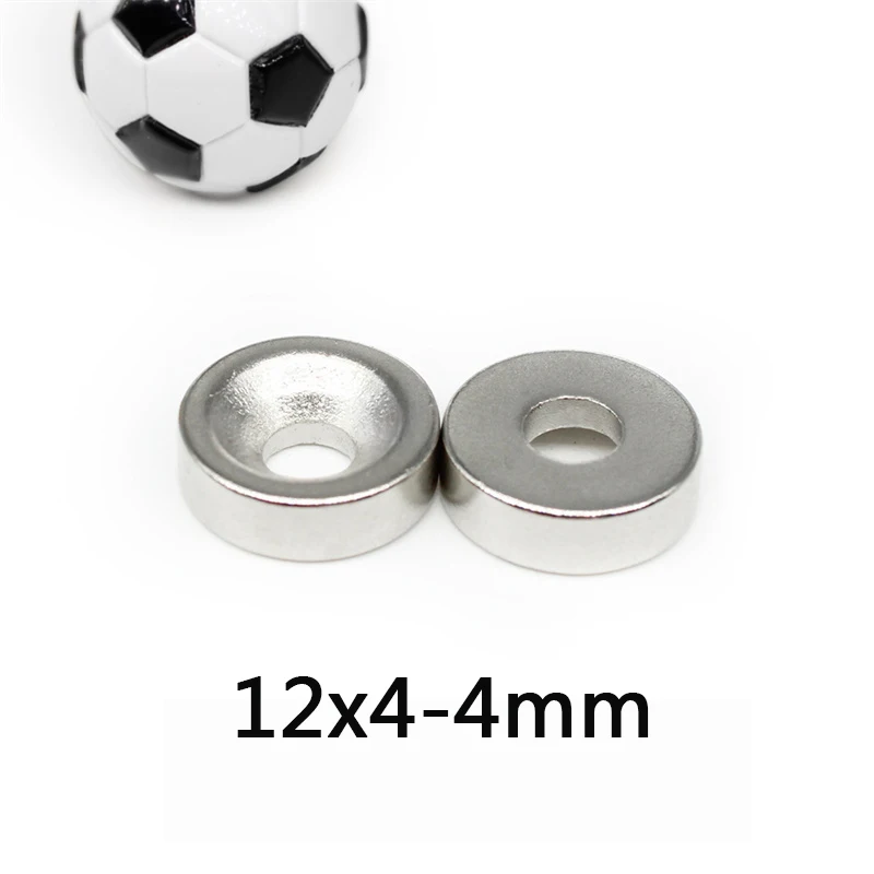 10~200PCS 12x4-4mm Kārta Meklēšanas Magnēts 12mm x 4mm Caurumu 4mm Savelkošs Neodīma Pastāvīgo Magnētu Spēcīgu 12*4-4mm