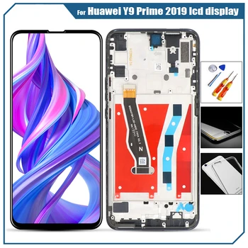 6.59 collas Huawei Y9 Ministru 2019/P Smart Z LCD Displejs STK-LX1 Touch Screen Digitizer Montāžas detaļas+instrumenti