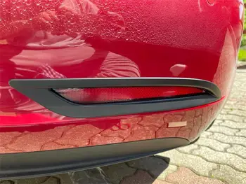 ABS Auto Stils Aksesuāri Aizmugurējo Buferi Aizmugurējie Miglas lukturi, Lampas Molding Rāmja Vāks Melns, Par Tesla Model 3 2017 2018 2019 2020 2021