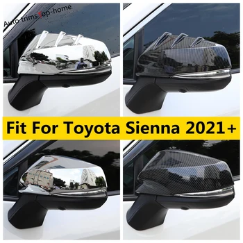 ABS Chrome / Oglekļa Šķiedras Piederumi Toyota Sienna Ir 2021. -2023 Atpakaļskata Spogulis ar aizsargvāciņu Apdare Vāka Apdare Ārpuse
