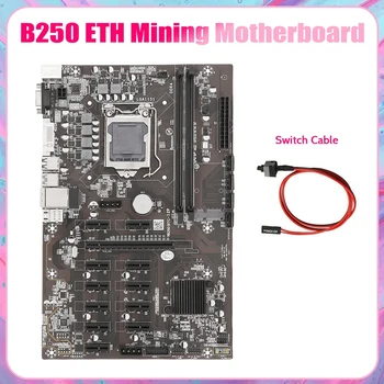 B250B ETH Ieguves Mātesplati+Switch Kabeli LGA1151 DDR4 12Xgraphics Kartes Slots MSATA SATA3.0 USB3.0 BTC Miner Ieguves