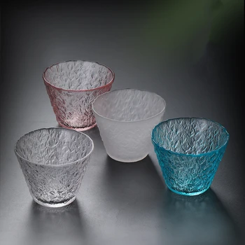 Caurspīdīga Ūdens Kausa Rozā, Zilā Viskijs Sprinkleru Dzeramā Kausa Sadzīves Tējas Bļodā Matēta Stikla Kungfu Teacup