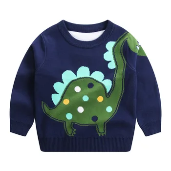 Džemperis Zēnam Ziemas Adīt Džemperis Bērniem Dinozauru Drēbes Topi Rudens Silts Baby Mazuļiem