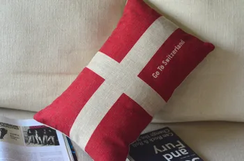 Iet uz Switerland Valsts karoga jostasvietas spilvens segums dīvāns lina jostas spilvendrānas dekoratīvā spilvendrāna sadzīves