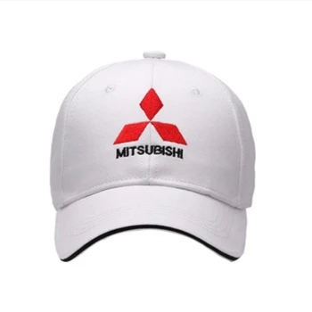 Ir 2021. Jaunu Modes 3D Mitsubishi Cepuri Klp Auto logotips, MOTO GP Sacīkšu F1 Beisbola cepure, Cepure, Regulējams Gadījuma Trucket Cepure, Balta, Melna