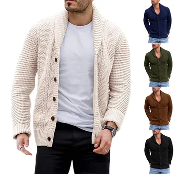 Ir 2021. rudens ziemas džemperis jaunu vīriešu jaka vienu krūtīm, džemperis Eiropas un Amerikas Liela