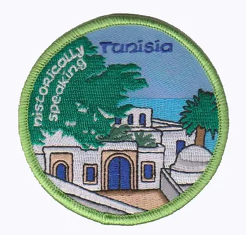 Izšūti plāksteri ar Tunisiju Valstī, Logo Izšūšana Plāksteris Vēstules Pasūtījuma Kreklu Uzlīmes Pielāgotu Dizainu, Esat Laipni gaidīti MOQ50pcs