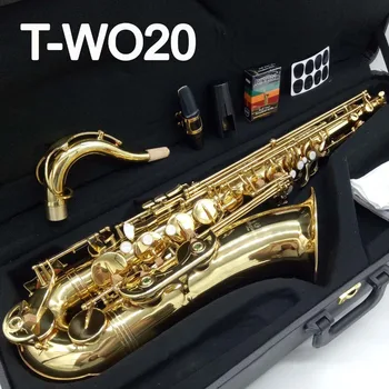 Jauns Tenora Saksofons T-WO20 Zelta Laku Profesionālā Tenora Sax Ar Lietu Niedres Kakla uzlika mutei