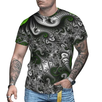 Jaunās Zaļās Un Pelēkās Anotācija Fraktāļu Māksla Vīriešu t-krekli Sieviešu T krekli S Lielajam t-krekls
