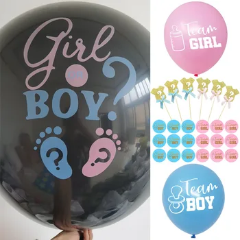 K&J DIY Zēns vai Meitene Gneder Atklāt Puse Balons Rozā Zils Bērnu Audums Kūka Topper Grupas Zēnu Komanda Meitene Viegli noņemiet Uzlīmes