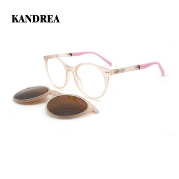 KANDREA 2 1Vintage Kārta Magnētisko Saulesbrilles Sieviešu Fashon Brilles Rāmis Vīriešu Optisko Tuvredzība Recepte Briļļu C8012