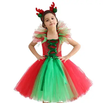 Meitene Gājienā Kleitas Meitenēm Kleita Ar Caurspīdīgu Cepures Backless Toddler Apģērbu Ziemassvētku Kleita Savirmot Sarkano Acu Svārki Tērpi