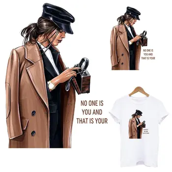 Modes Meitene Ielāpus Apģērbu, Sieviešu T-Krekls Iron-On Siltuma DIY līmeņa Mazgājams Siltuma Uzlīmes, Aplikācijas Apdare
