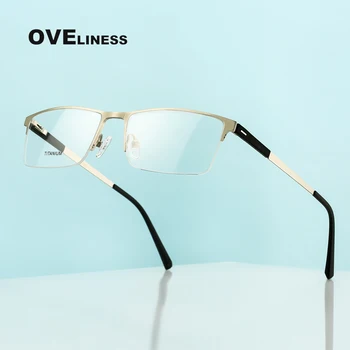 Modes vīriešu rāmji, brilles Optiskās Titāna Sakausējuma Brilles Rāmis Vīriešu, Tuvredzība, Recepšu brilles Pusi Briļļu briļļu 2021