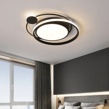 Mūsdienu minimālisma guļamistabas lampa personības radošo baltā melnā zelta griestu lampa studiju restorāns istabas lampas Ziemeļvalstu apgaismojums lig
