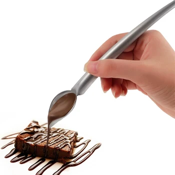 Nerūsējošā Tērauda Šokolādes Karote Krējuma Mērci Pildspalvu Šefpavārs Zīmēšanas Mērci Embellishment Rīku, Virtuves Piederumi Kafijas Kūka Dekori