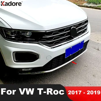 Par Volkswagen VW T-Roc TROC 2017 2018 2019 Nerūsējošā Priekšējā Bufera Apakšā Lūpu Vāciņš Melns, Molding Rotāt Sloksnes Auto Stils 3pcs