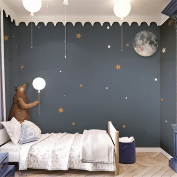 Pasūtījuma Karikatūra lācis foto tapetes, bērnu istabas interjeru sienu papīra zēns guļamistaba zvaigžņotām debesīm, tapetes, sienas uzlīmes muraux