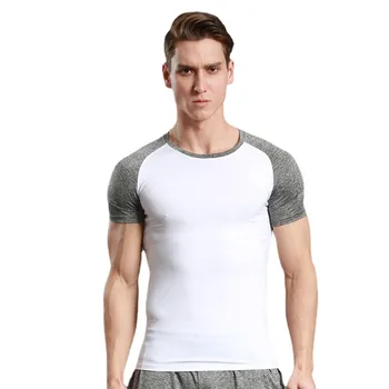Pavasarī, Vasarā Vīriešu T-krekls Īsām piedurknēm Ātri žāvēšanas Darbojas Sporta un Fitnesa Zeķubikses Mitruma Wicking Elastīgās Vīriešu T Krekli