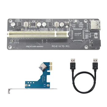 PCI E/NVME/Mini PCIE uz PCI Stāvvadu Kartes Dual PCI Augstas Efektivitātes Adapteris Pārveidotājs ar USB 3.0 Kabelis Desktop PC ASM1083 Chip