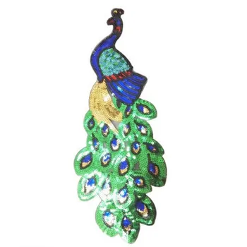 Peacock spalvu ārējie izšūti plāksteri, lai apģērbs appliques šūt svītras uz eleganci vecāku un bērnu apģērbu amatniecības piederumi