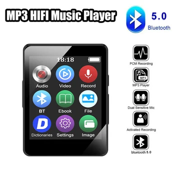 Pārnēsājamo MP3 Atskaņotājs, Iebūvēts Skaļrunis Mikrofons Mūzikas Lossless HIFI Skaņas MP4 Atskaņotājs Walkman Ierakstu Modinātājs Video Playbac
