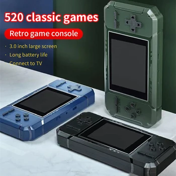 Retro Spēļu Konsoles Portatīvie Mini Rokas 8-Bitu 3,0 Collu Krāsu LCD Spēle Atskaņotājs Iebūvēts 520 Spēles Kursorsviru, Spēļu Kontrolieri