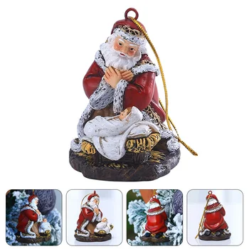 Santa Koks Ziemassvētki Karājas Claus Jēzus Rotājumi Rotājumi Ornamentdoll Skulptūru Kulons Kristiešu Statuetes Uz Ceļiem