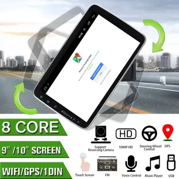 Universālā 1 Din Auto Multimedia Player 9/ 10inch Touch Screen Autoradio Stereo Video, GPS, WiFi, Auto Radio, Video Atskaņotājs Android