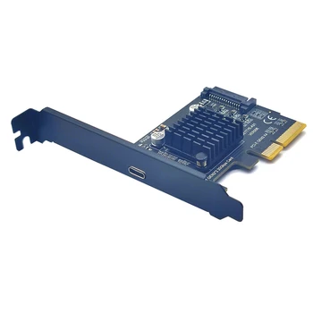 USB 3.2 GEN2*2 20Gbps PCIE Karte PCI Express 3.0 X4 uz C TIPA Izplešanās Adapteri PCI-E USB C Stāvvadu SATA Power 1 Portu VEIDS-C PC