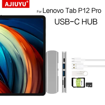 USB C Tipa RUMBU ar HDMI Multi USB3.0 SD/TF Card Reader Adapteris Doks Lenovo Cilnes P12 Pro XiaoXin Pad Pro TB-Q706F Portu Sadalītājs