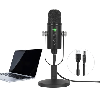 USB Mikrofonu Komplekts Podcast PC/Mikro/Mac/iOS/Android ar Pop Filtru Spēļu/Online/Video Čatā/Balss Efektu/Straumēšanas