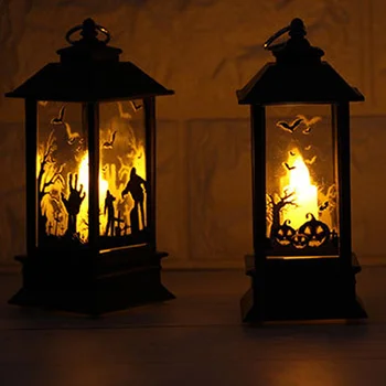 Vintage Gaismas Ķirbju Pils Gaismas Lampa Pusei Karājas Dekors LED Laternu Puses Piegādes Karājas Laternu Halloween Dekoratīvie