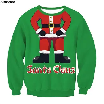 Vīrieši Sievietes Santa Neglīts Ziemassvētku Džemperis 3D Jaunums Iespiesti Rudens Ziemas Crewneck sporta Krekls Pulovers Smieklīgi Xmas Džemperis Topi