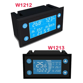 W1212 AC 220V LCD Digitālais Temperatūras un Mitruma Kontrolieris Taimeris SHT20 Sensora Zondi Inkubatoru Akvāriju Termostats Humidistat