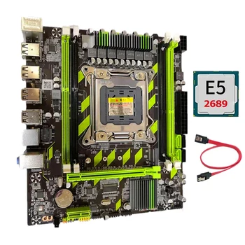 X79 X79G LGA2011 Pamatplates E5 2689 CPU+SATA Kabeli DDR3 REG ECC Atmiņas M. 2 8 USB SATA3.0 Xeon E5 Core I7 CPU