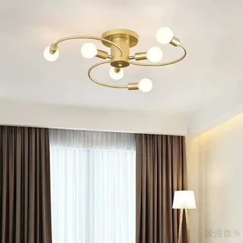 Ziemeļvalstu guļamistaba lampas modernās vienkārši romantiska garderobe griestu gaismas luksusa ēdamistaba dzīvojamā istaba gaismas zelta