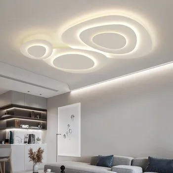 Ēdamistaba Dzīvojamā Istaba LED Griestu Gaismas Mūsdienu Radošo Istabu Iekštelpu Griestu Lampa Dzelzs Ultra-Plānas Home Deco Paneļa Lampas Balts