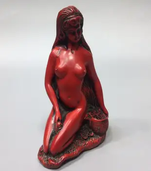 Ķīnas imitācija koraļļu sarkano Skaista sieviete amatniecības statuja