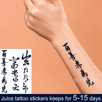 Ūdensnecaurlaidīgus Pagaidu Sula Tintes Tetovējumu Uzlīmes Ķīnas Vecais Teiciens, ProverbFruit Gela Ilgstošas Tatto Mākslu Vīrieši Sievietes