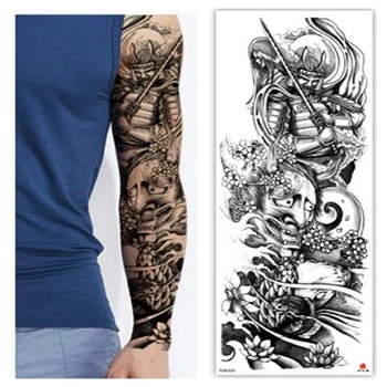 Ūdensnecaurlaidīgus Pagaidu Tetovējumu Uzlīmes Karotāja Zobens Dēmons Pilnas Rokas Liela Izmēra Piedurknēm Tetovējums Viltus Tatto Flash Tetovējumiem Vīrieši Sievietes